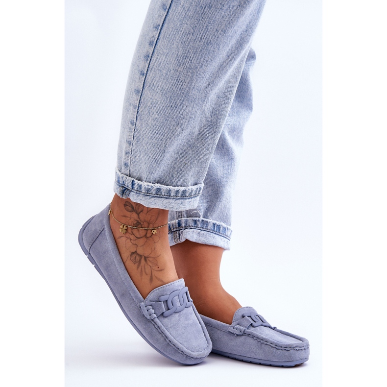 Modische Rabell-Loafer aus blauem Wildleder für Damen 1