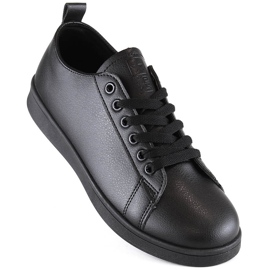 Sportschuhe Sneakers aus ökologischem Leder schwarz News 23SP02-5786 1