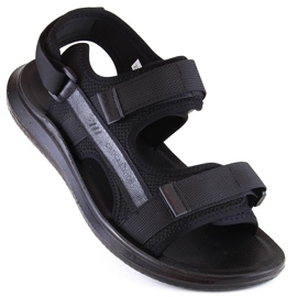 Schwarze Herren-Sportsandalen mit Klettverschluss News 23MN02-5801 1