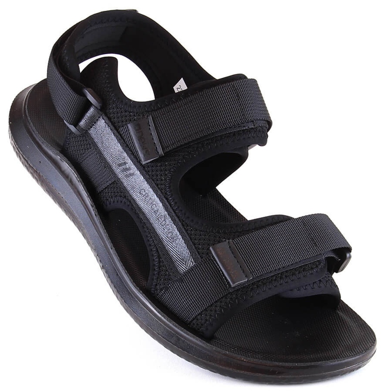 Schwarze Herren-Sportsandalen mit Klettverschluss News 23MN02-5801 1