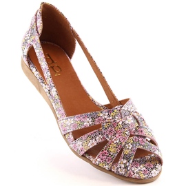 Damen-Slip-On-Sandalen aus mehrfarbigem Leder von Dolce Pietro FW195 2