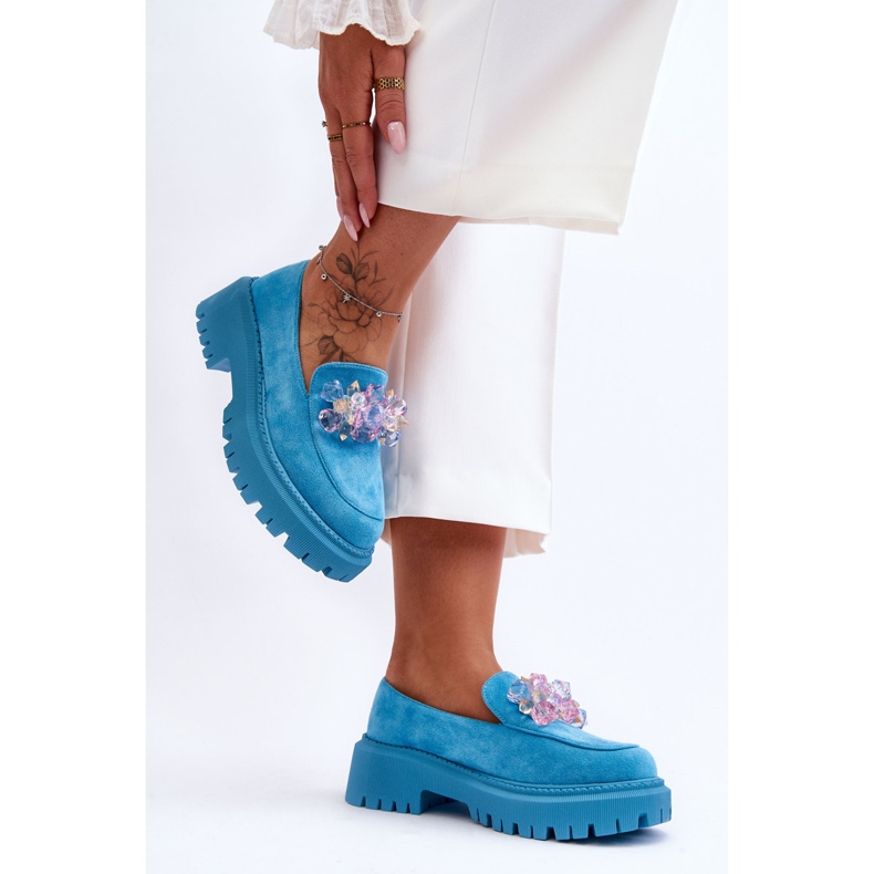 PS1 Damen-Crystal-Loafer Blau Avril 1