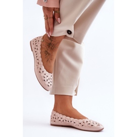 PE1 Durchbrochene, glänzende Ballerinas für Damen in Pink Visionary rosa 1