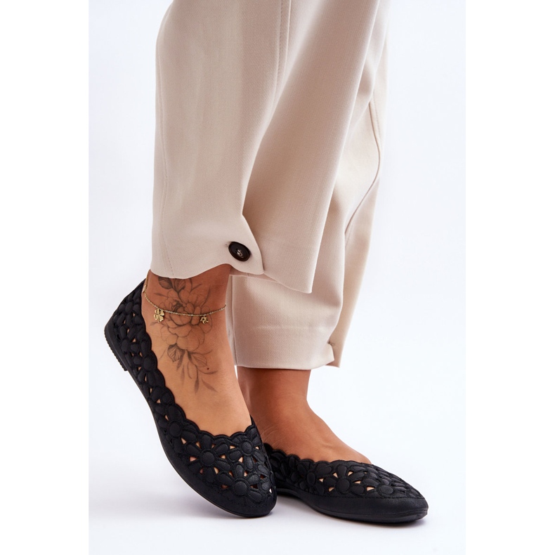 PE1 Durchbrochene Ballerinas für Damen in Schwarz Visionary 1