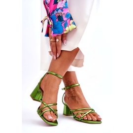 Modische grüne Felisa-Sandalen mit hohem Absatz 2