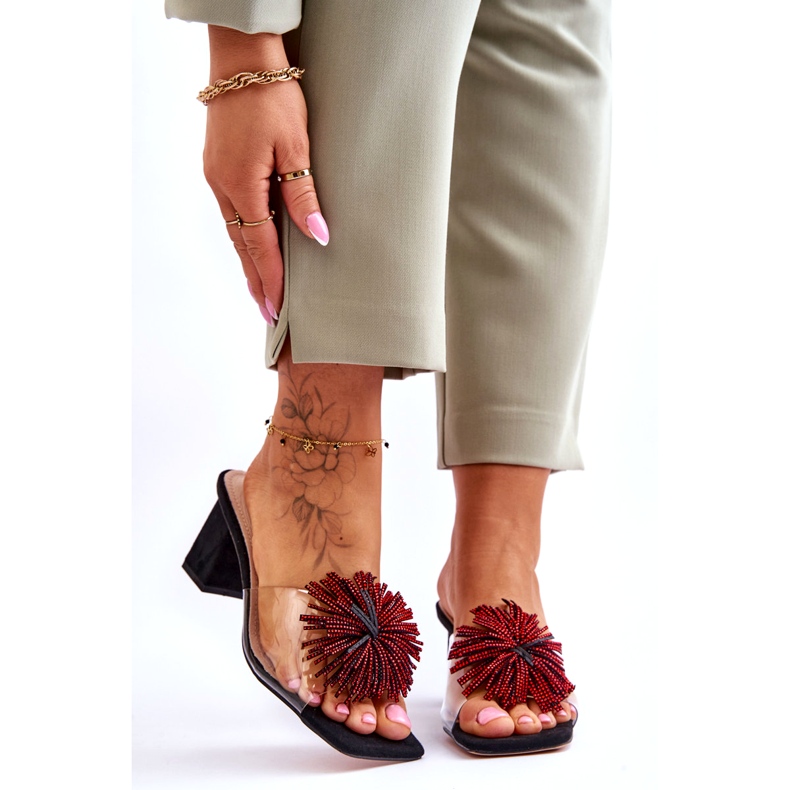 Frauen transparente High Heels S.Barski KV-AP658-1 Schwarz 1