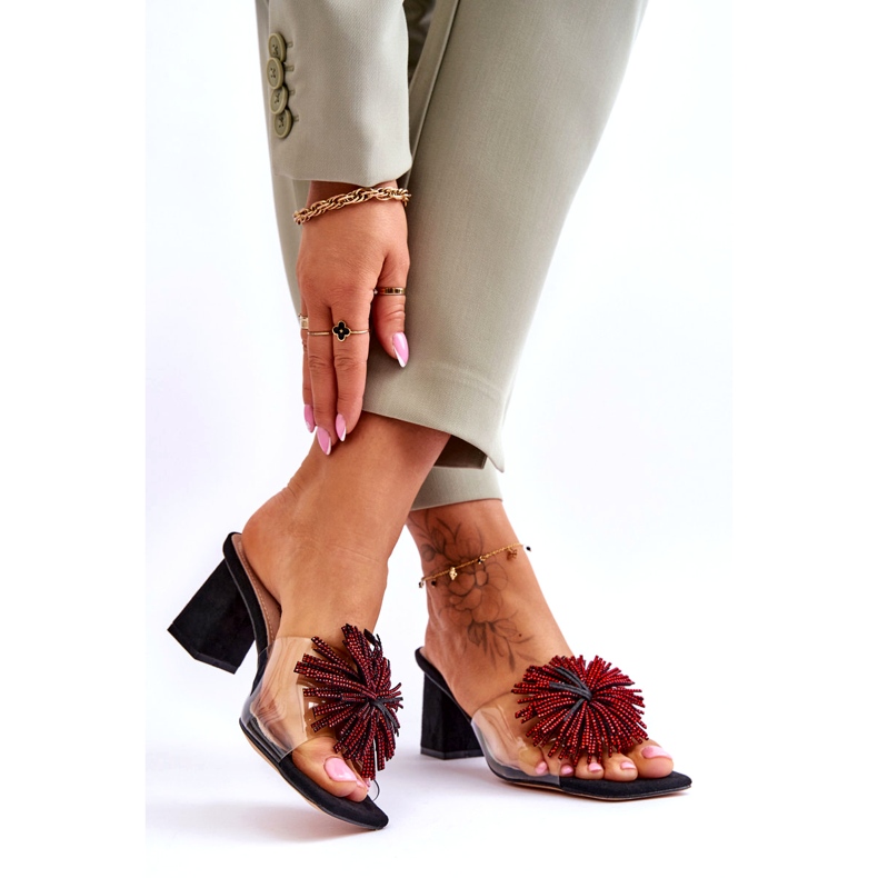 Frauen transparente High Heels S.Barski KV-AP658-1 Schwarz 2