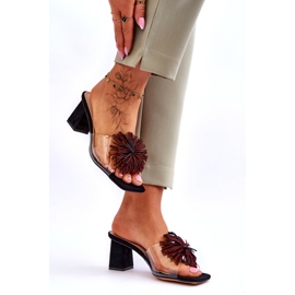 Frauen transparente High Heels S.Barski KV-AP658-1 Schwarz 4