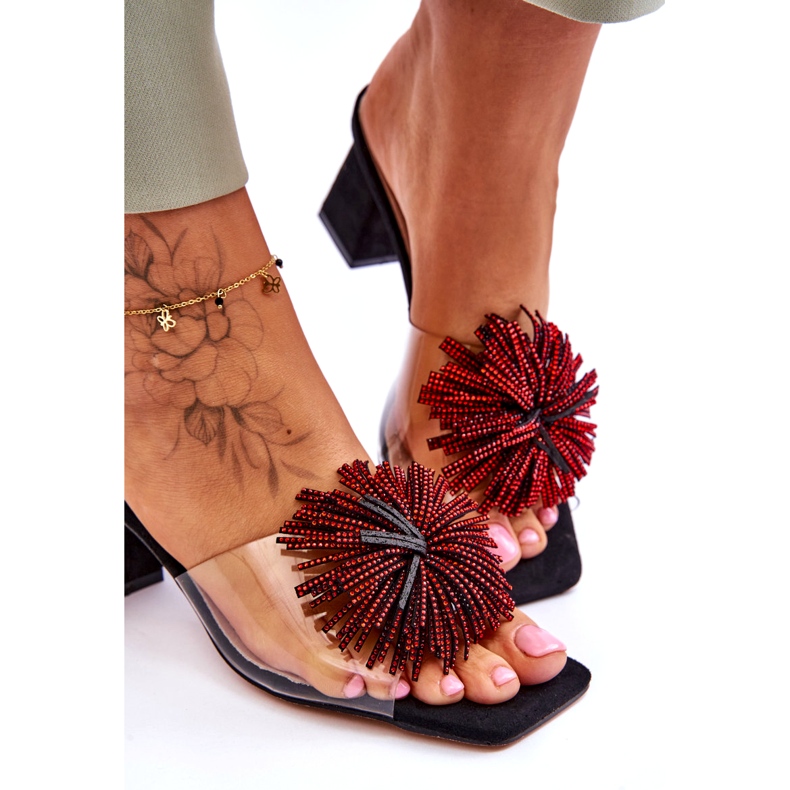 Frauen transparente High Heels S.Barski KV-AP658-1 Schwarz 5