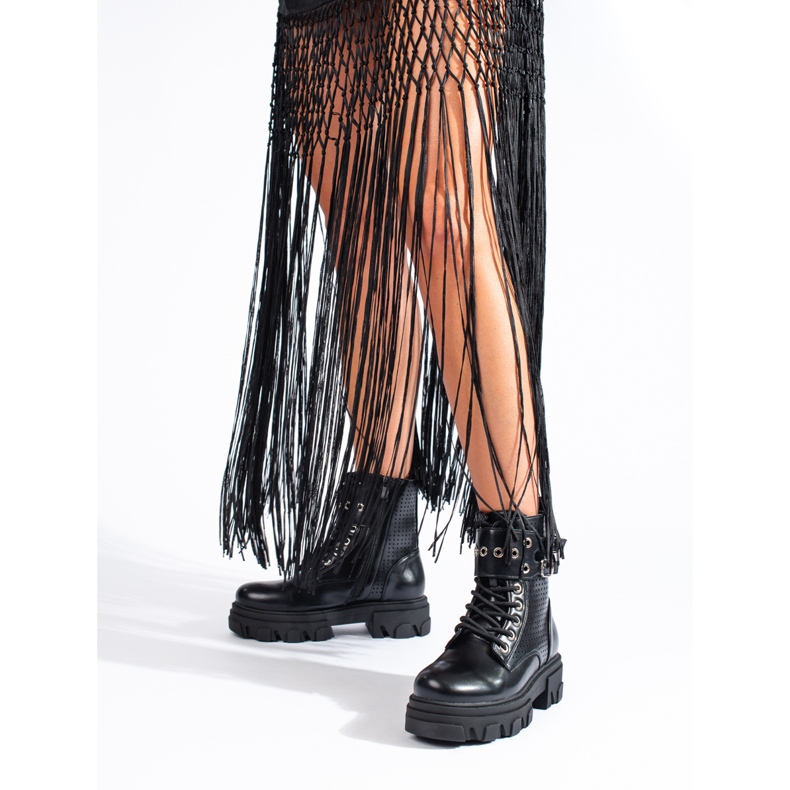 Durchbrochene Damentaschen auf der Shelovet-Plattform schwarz 1