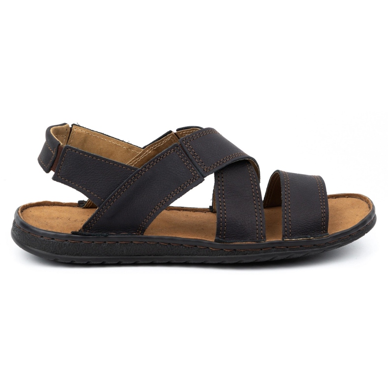 KOMODO Herrensandalen aus Leder 882K schwarzer Nubuk 1