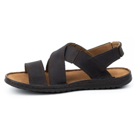 KOMODO Herrensandalen aus Leder 882K schwarzer Nubuk 2