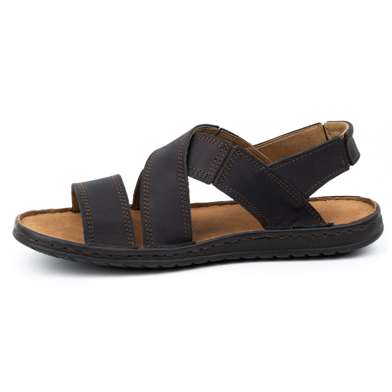 KOMODO Herrensandalen aus Leder 882K schwarzer Nubuk 2