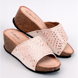 Greco-Aprikosen-Keilsandalen beige 1