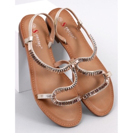 Sandalen mit Adani Gold-Kristallen golden 1