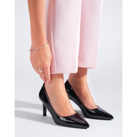 Klassische Damenpumps Shelovet schwarz lackierte High Heels 2