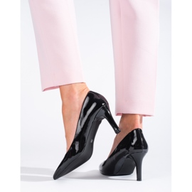 Klassische Damenpumps Shelovet schwarz lackierte High Heels 3