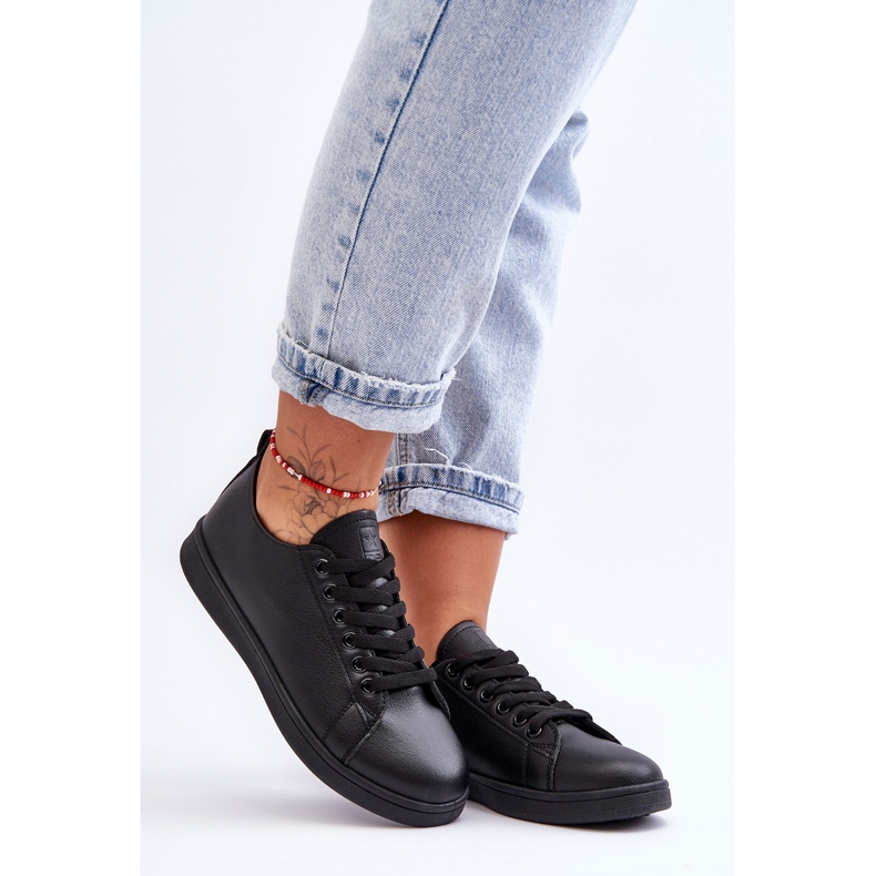 PE1 Klassische Leder-Sneaker für Damen, Schwarz, unbegrenzt 1