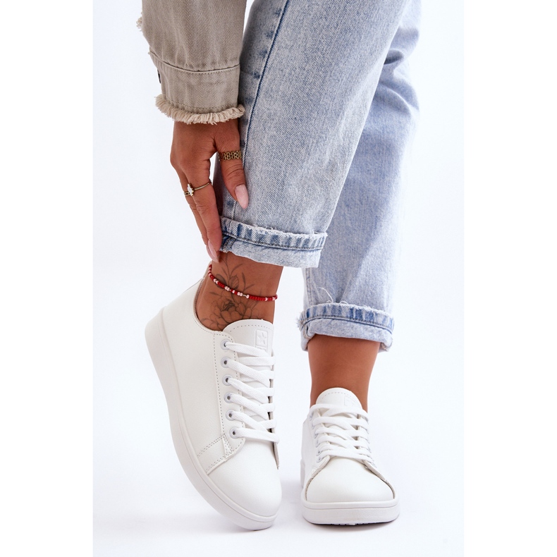 PE1 Klassische Leder-Sneaker für Damen, Weiß, unbegrenzt 2