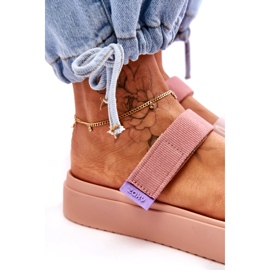 ZAXY Vegane Hausschuhe mit Klettverschluss HH285284 rosa 3