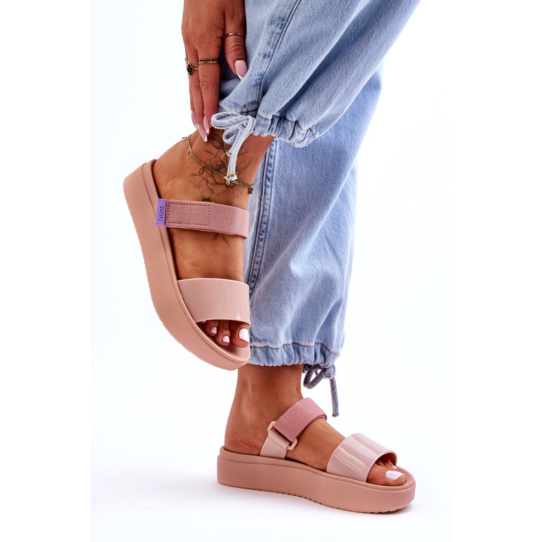 ZAXY Vegane Hausschuhe mit Klettverschluss HH285284 rosa 2