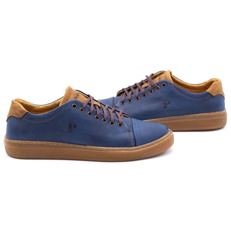 Polbut Herren-Lederschuhe 2109 Marineblau 3