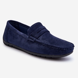 Marineblaue Wesley-Wildleder-Loafer für Herren 1
