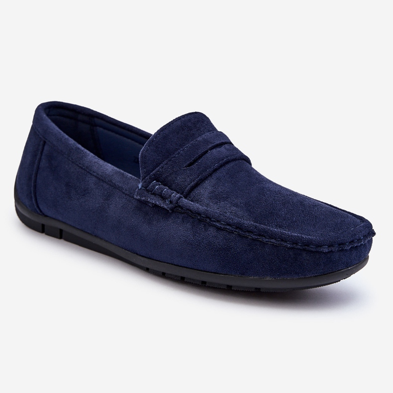 Marineblaue Wesley-Wildleder-Loafer für Herren 1