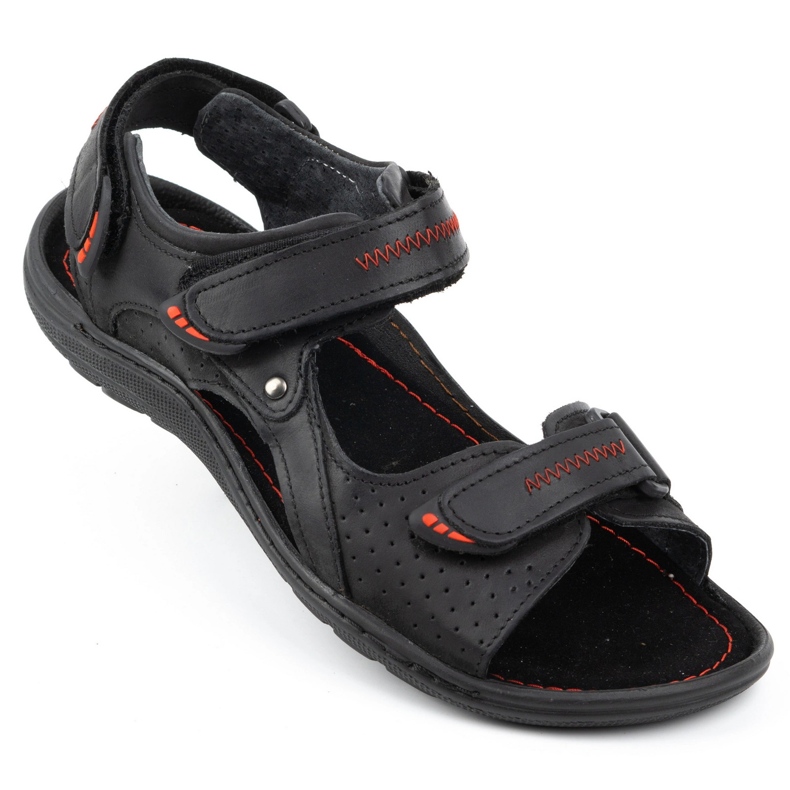 Olivier 323 schwarze Herrensandalen 2