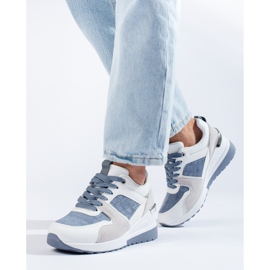 Damen-Sneakers mit Keilabsatz von Shelovet in Weiß und Blau 1