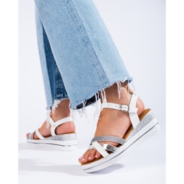 Weiße Shelovet-Keilsandalen für Damen 2