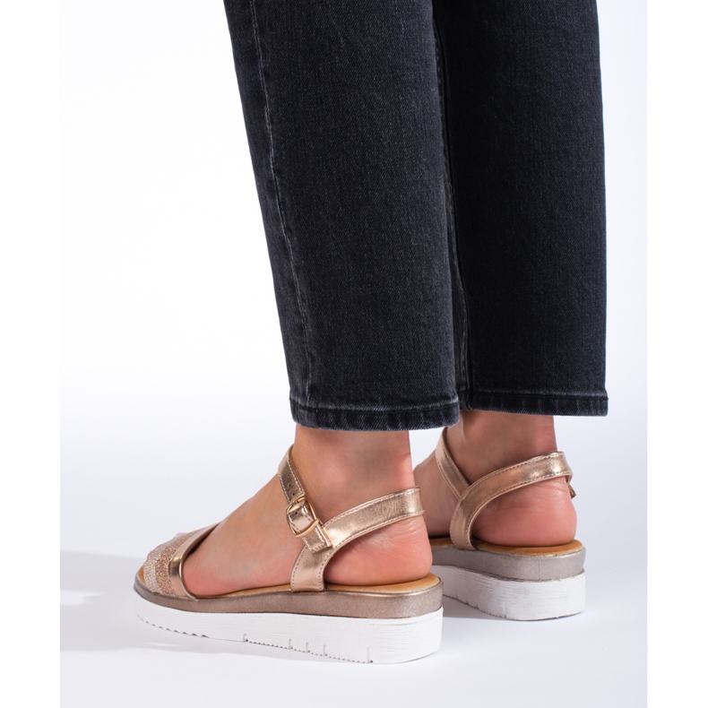 Damen-Plateausandalen Shelovet Gold golden 2