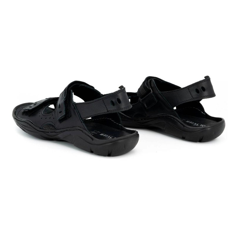 Olivier Schwarze Ledersandalen für Herren 448 4