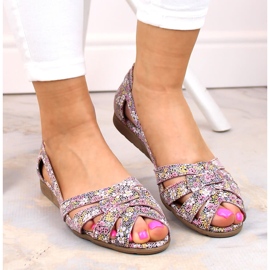 Damen-Slip-On-Sandalen aus mehrfarbigem Leder von Dolce Pietro FW195 1