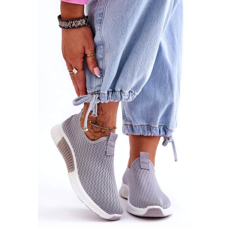 Klassische Slip-On-Sportschuhe in Grau 5