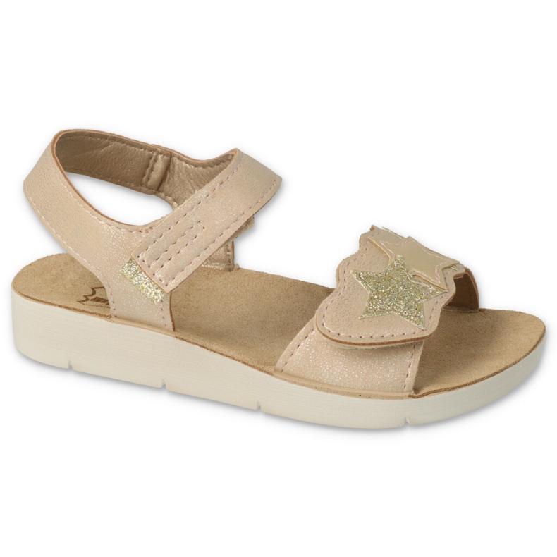 Befado Kindersandalen mit dekorativem Stern 068Y004 Beige und Gold golden 1