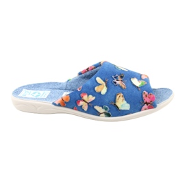 Adanex Damenhausschuhe Sara 25373 Schmetterlinge blau 1