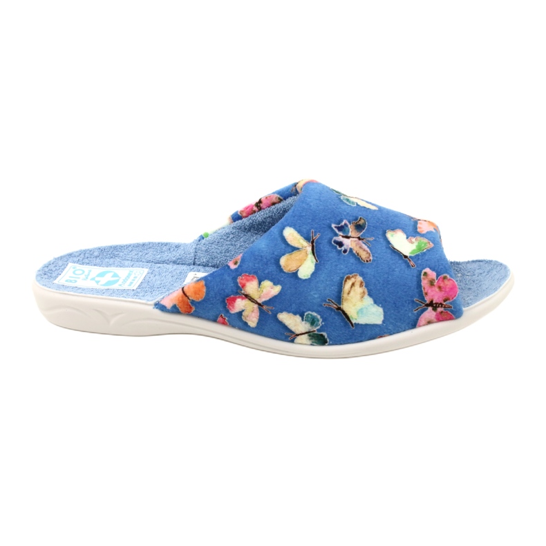 Adanex Damenhausschuhe Sara 25373 Schmetterlinge blau 1