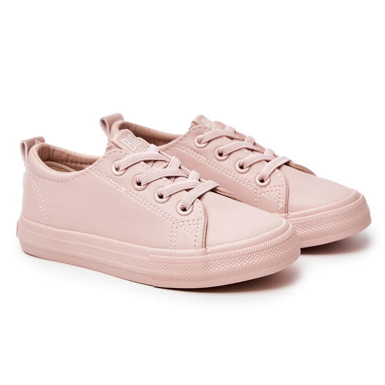 Kinder um Öko-Leder-Sneaker Big Star JJ374022 Nackt rosa 5