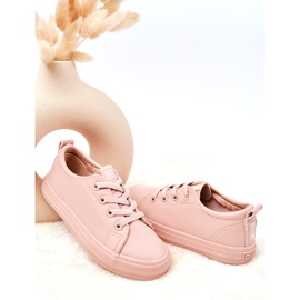 Kinder um Öko-Leder-Sneaker Big Star JJ374022 Nackt rosa 4