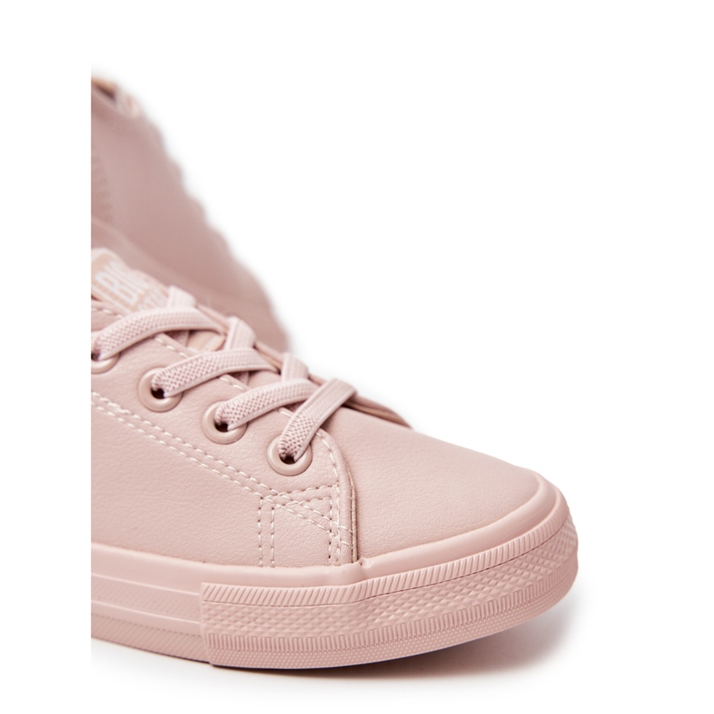 Kinder um Öko-Leder-Sneaker Big Star JJ374022 Nackt rosa 3