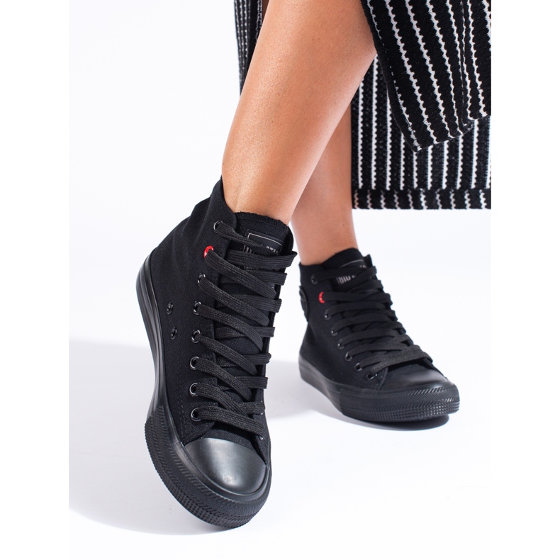 Hohe schwarze Damensneaker Big Star T274033 1