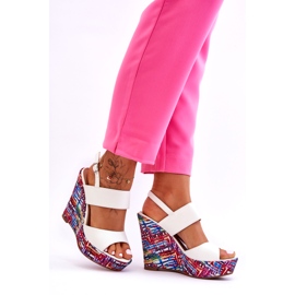 Damen-Keilsandalen Weiß Calderia 1