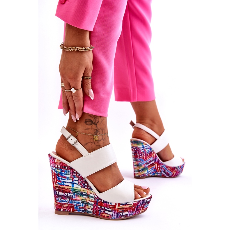 Damen-Keilsandalen Weiß Calderia 2