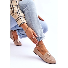 Klassische Slip-on-Mokassins mit Verzierung, Hellbeige 4