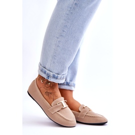 Klassische Slip-on-Mokassins mit Verzierung, Hellbeige 5