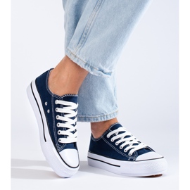 Marineblaue Shelovet-Sneaker für Damen 1