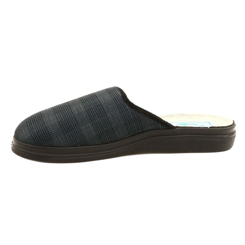 Befado isolierte Herrenhausschuhe mit kariertem PU-Muster 132M016, Marineblau grau 2