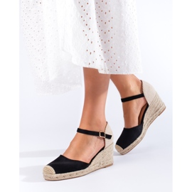 Damen-Espadrilles mit Keilabsatz von Shelovet in Schwarz 1