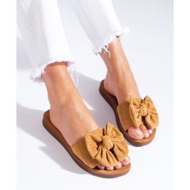 Braune Damensandalen mit Shelovet-Schleife 2